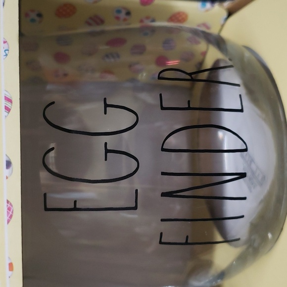 Rae Dunn NWT "Egg Hider" and "Egg Finder" Set/2 Stemless Wine Glasses - Picture 3 of 6